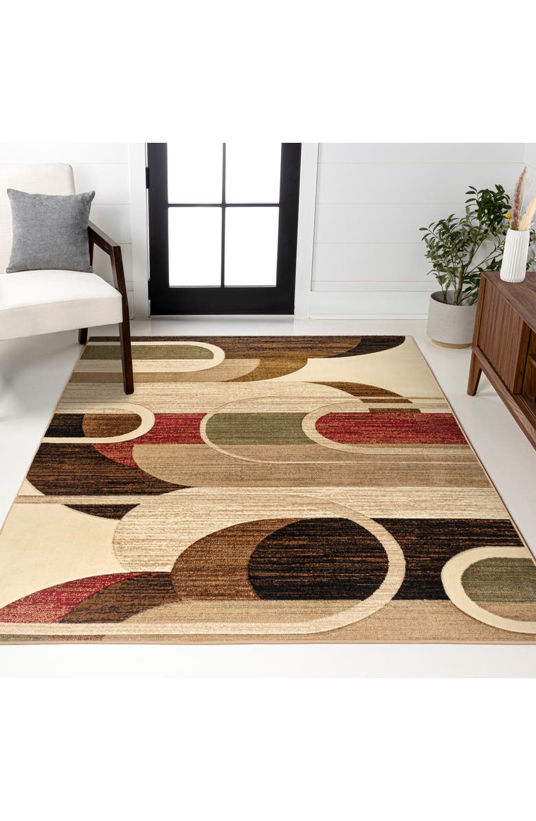 JONATHAN Y Tamara Retro Abstract Arches Area Rug, Alternate, color, Cream/Brown/Red