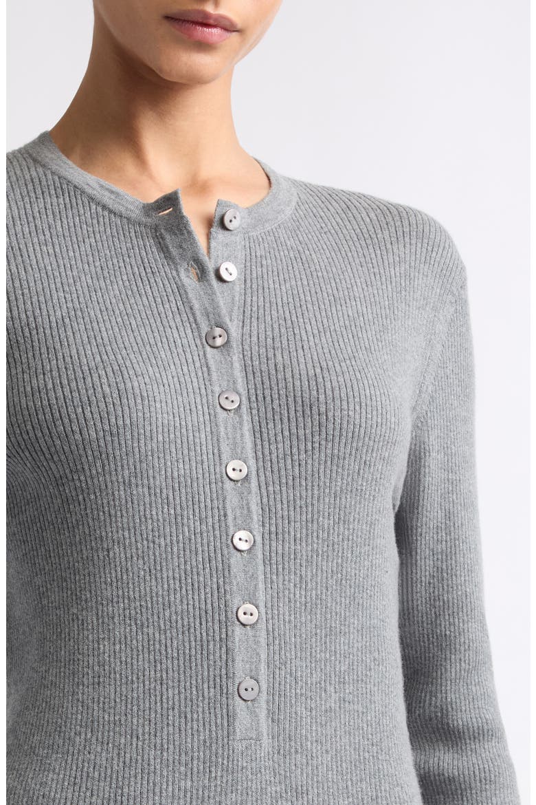 Airi Cotton & Cashmere Ribbed Henley, Alternate, color, DEEP CLOUD