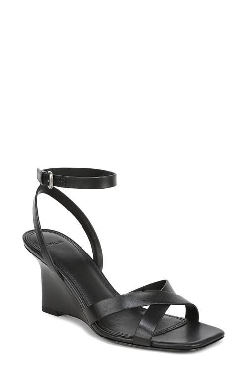 Vince Parma Ankle Strap Wedge Sandal in Black at Nordstrom, Size 7