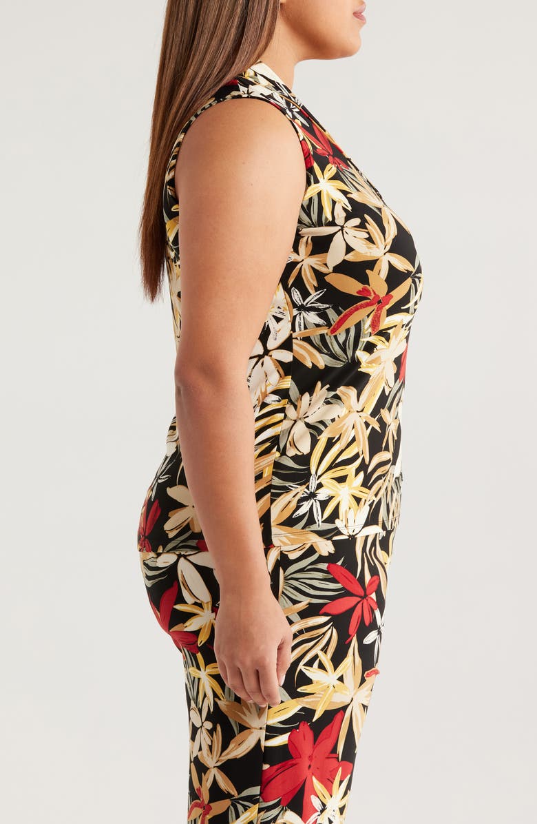 Anne Klein Floral Triple Pleat Sleeveless Top, Alternate, color, 