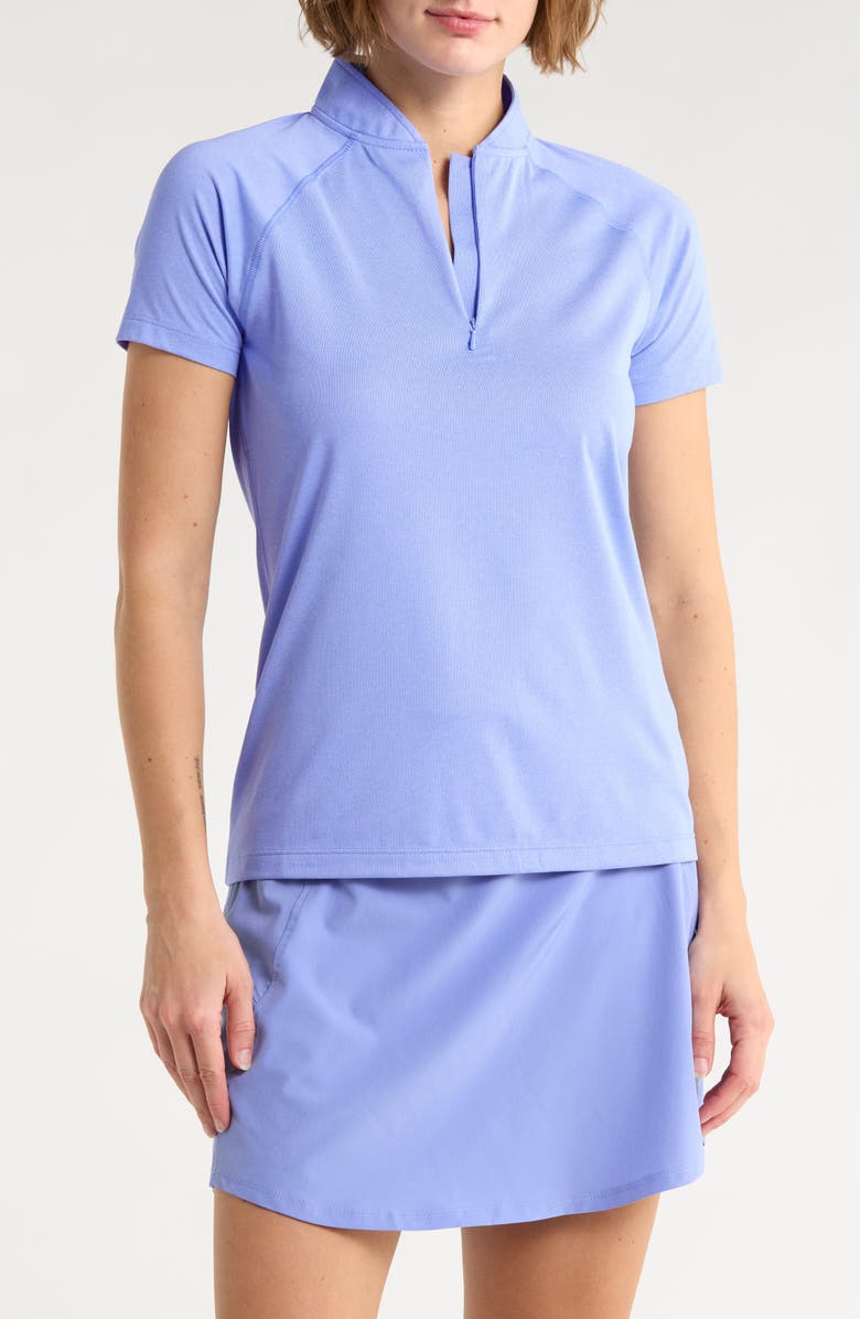 Swannies Quinn Half Zip Knit Polo, Main, color, Iris Heather