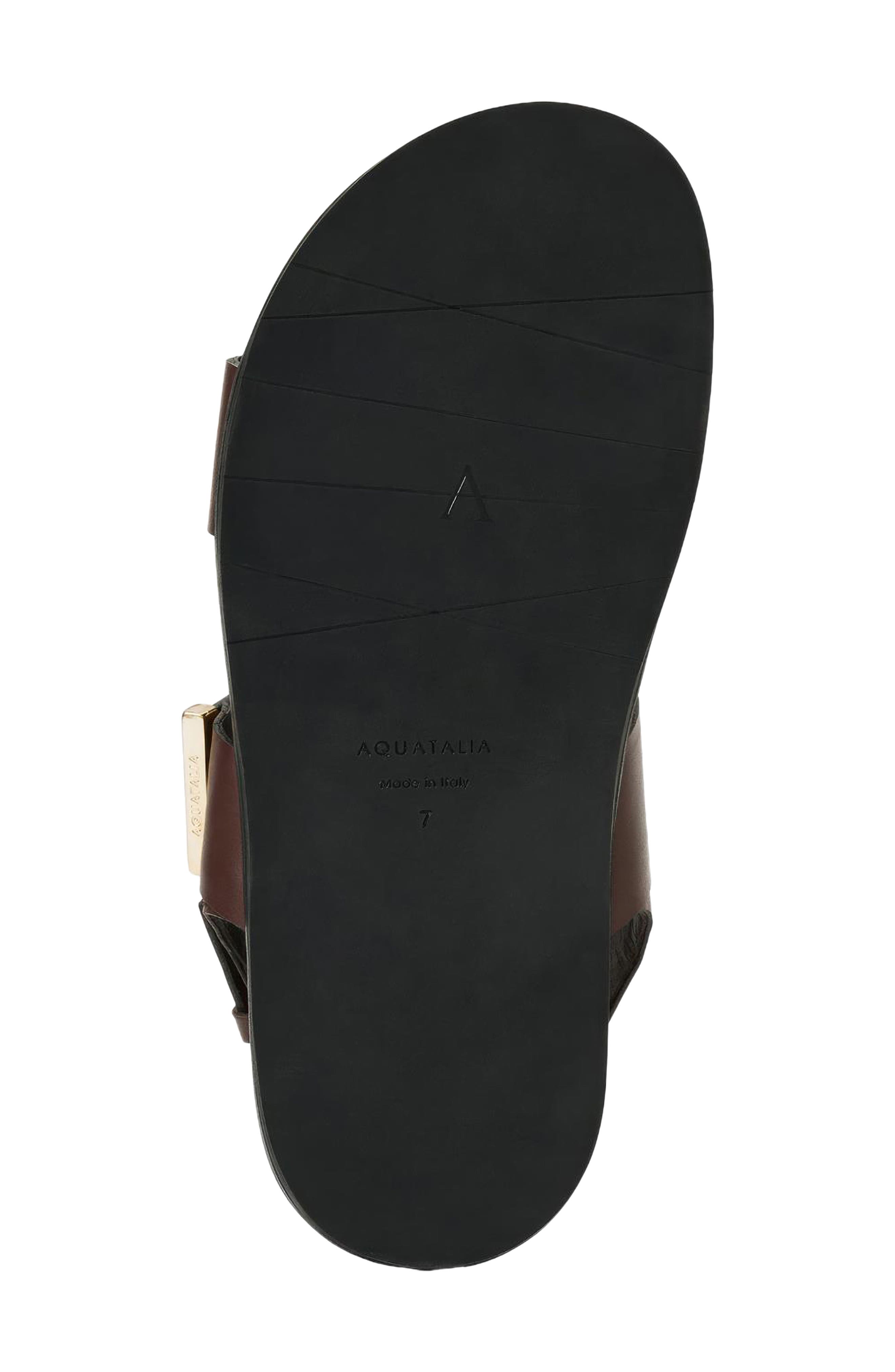 Aquatalia Irma Weatherproof Quarter Strap Sandal, Alternate, color, Brown Calf