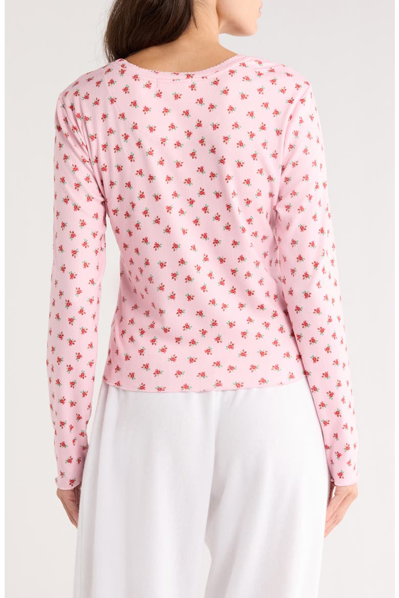 Crazy for the Holidays Brushed Pointelle Pajama Top, Alternate, color, PINK