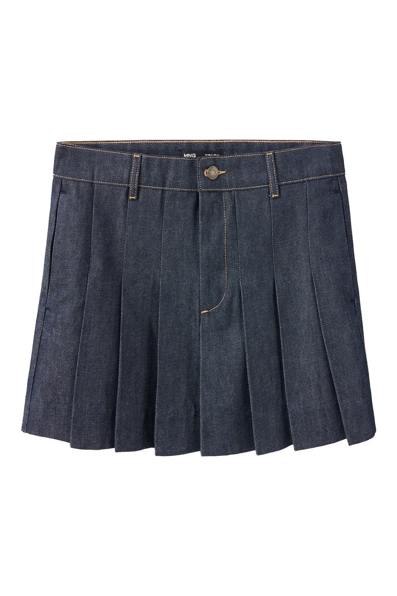 Macy Pleated Denim Miniskirt, Alternate, color, OPEN BLUE