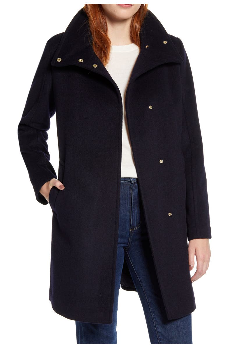 Cole Haan Long Wool Winter Coat, Main, color, 