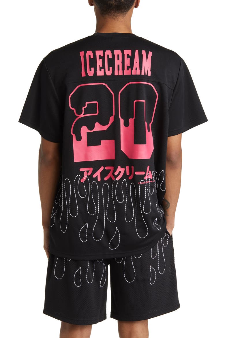 Embroidered Mesh Shirt, Alternate, color, BLACK