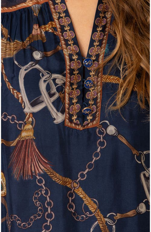 Hale Bob Hana Chiffon Top In Blue