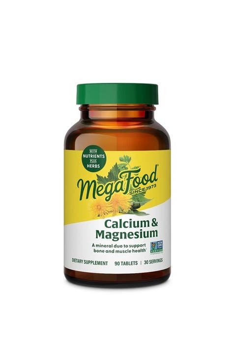 Calcium Magnesium Supplement, Supports Bone & Heart Health, Non-GMO, 90 Tablets