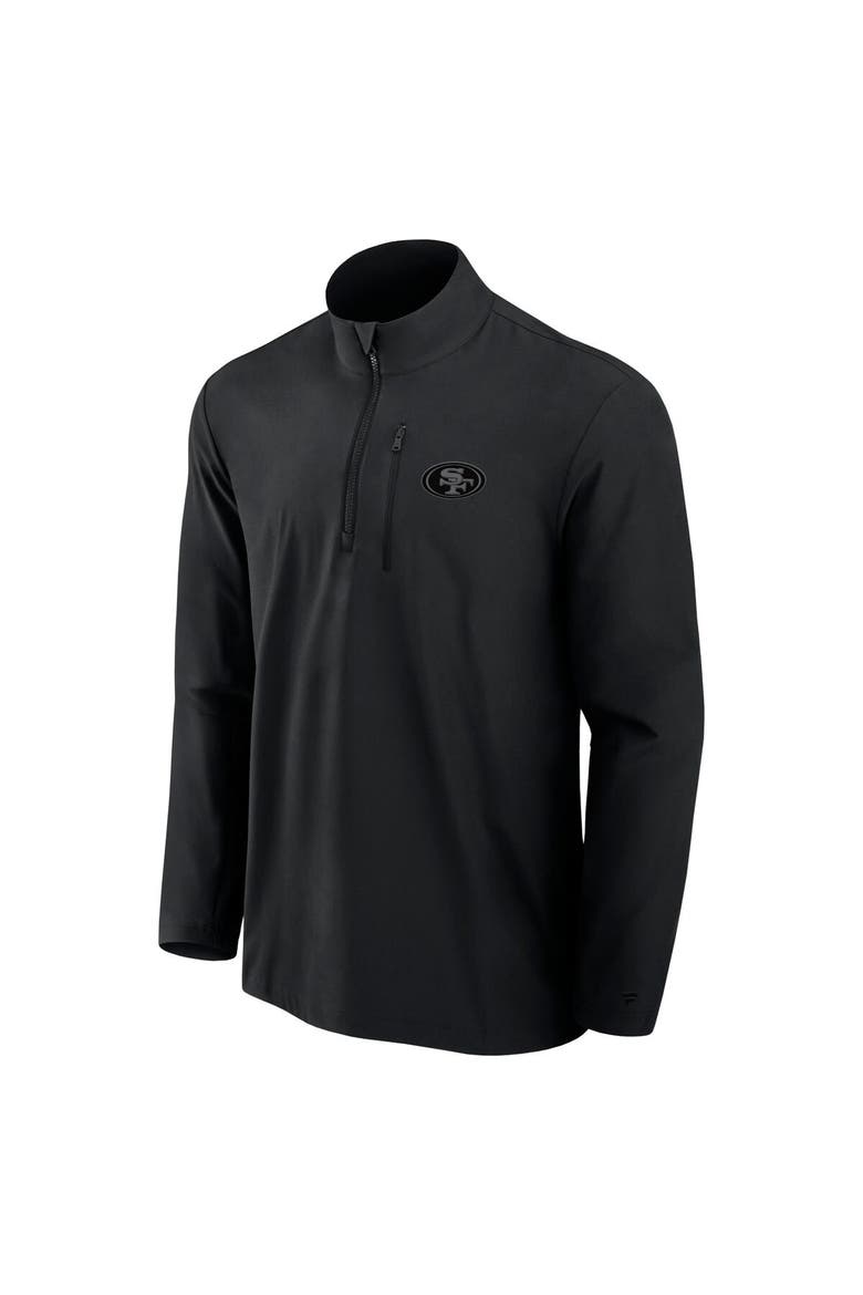 Men's Fanatics Black San Francisco 49ers Front Office Woven Quarter-Zip Jacket, Alternate, color, Black