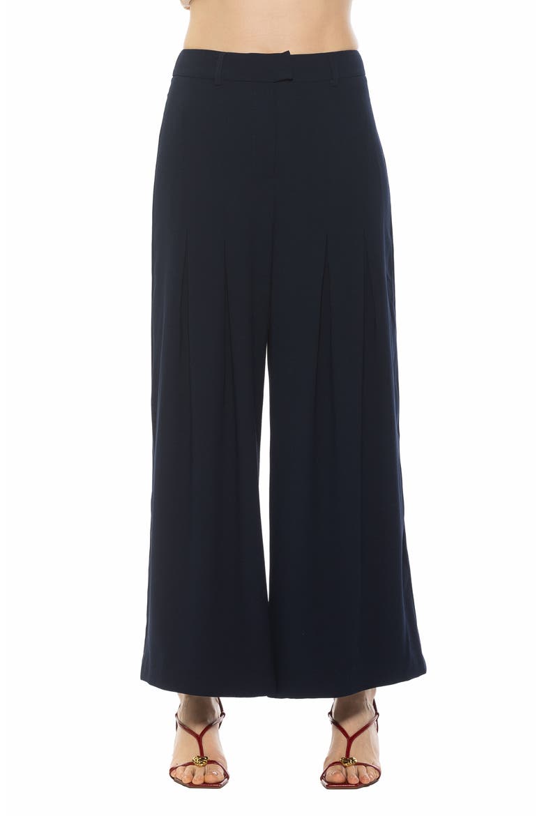 Ilya High Waist Pleated Wide Leg Pants, Main, color, NAVY