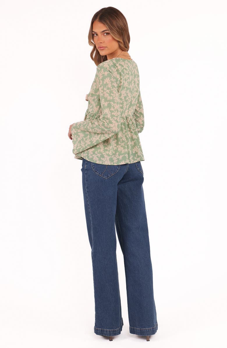 Petal & Pup Reeva Tie Front Top, Alternate, color, Green Floral