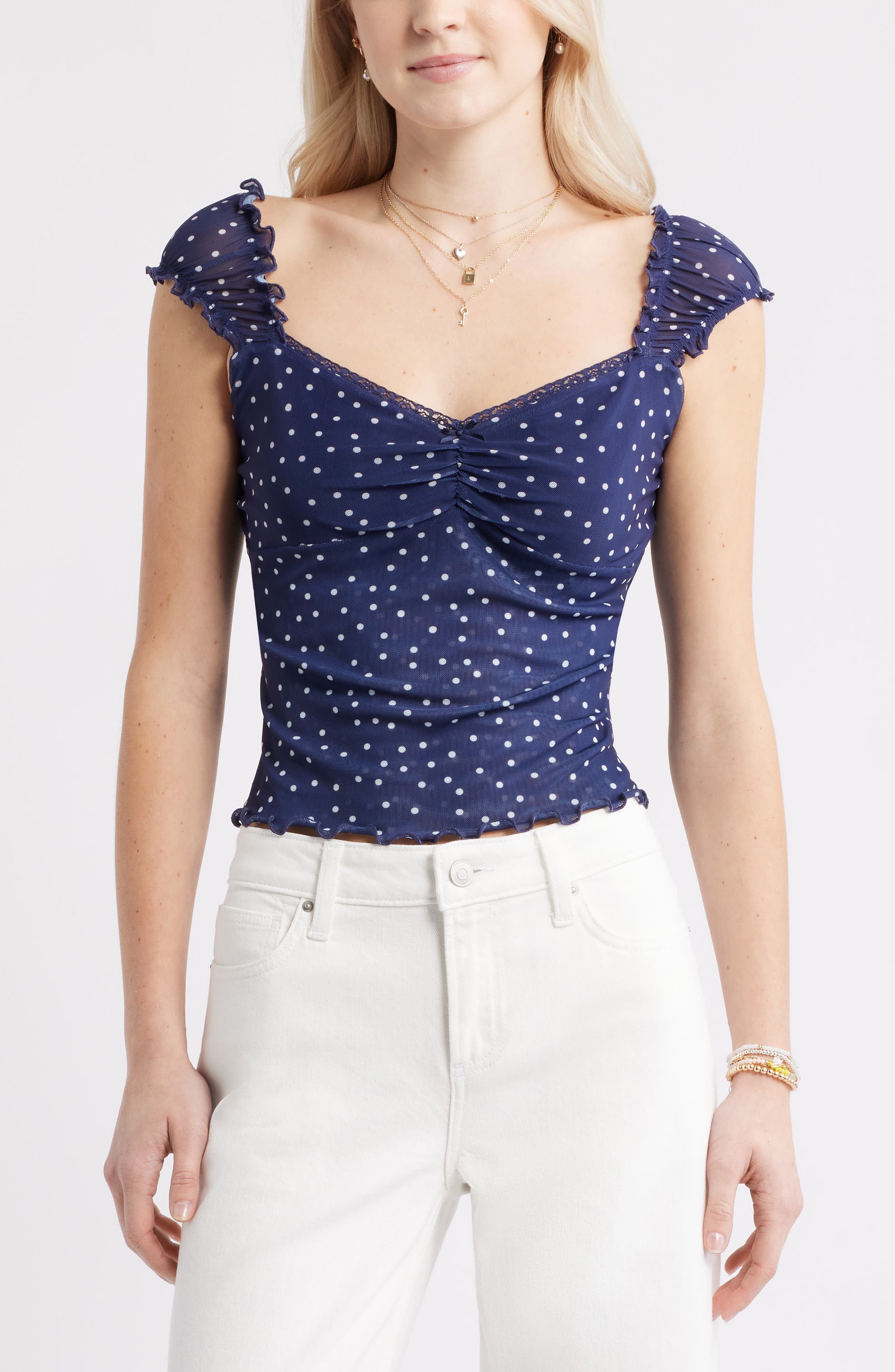 selected NAVY- WHITE MYLA DOT