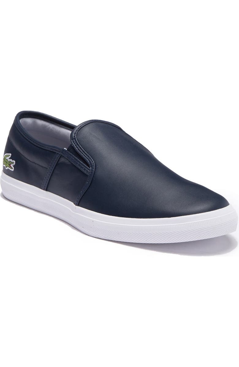 Lacoste Tatalya Leather Slip-On Sneaker, Main, color, Navy/White