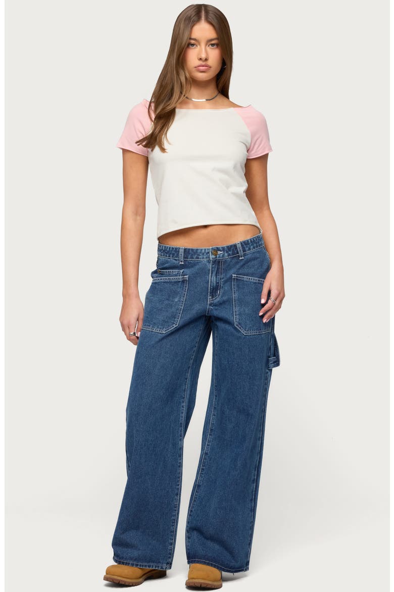 Liva Contrast Crop Top, Alternate, color, WHITE-AND-PINK