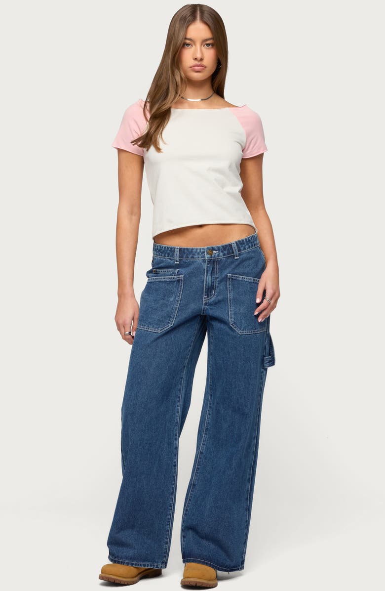 EDIKTED Liva Contrast Crop Top, Alternate, color,