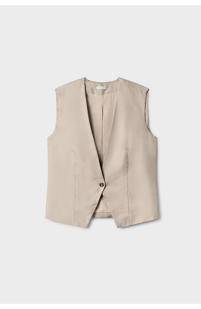 SILK LAUNDRY TWILL SLOUCH VEST HAZELNUT, Alternate, color, 