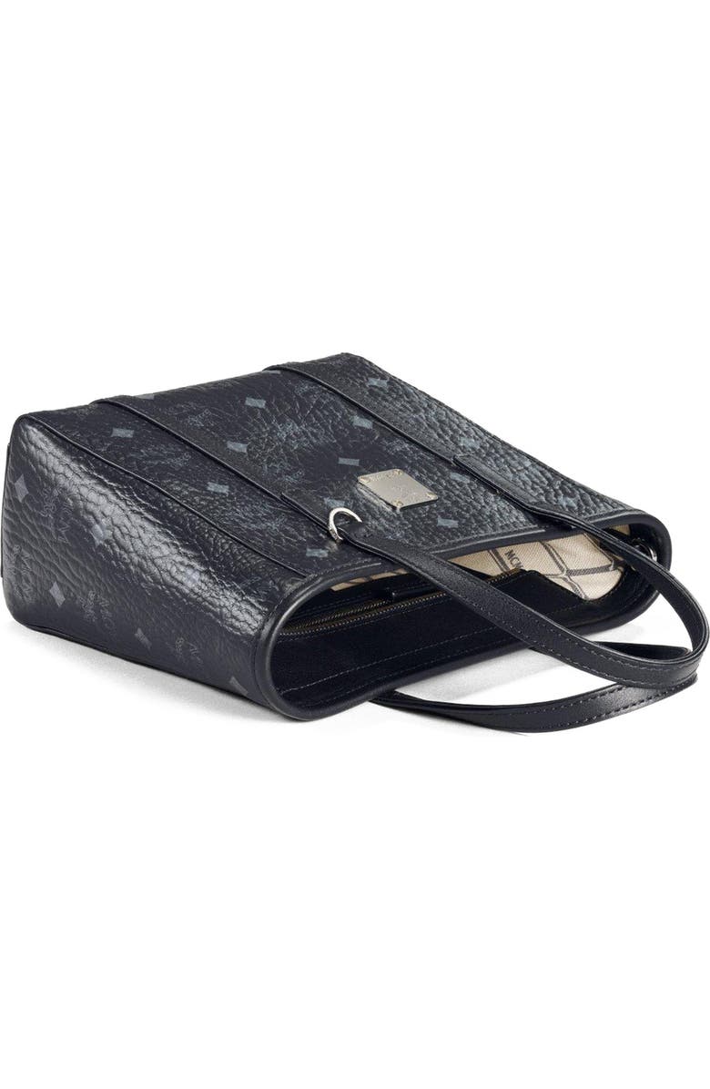 MCM Toni Top-Zip Shopper in Visetos, Alternate, color, Black