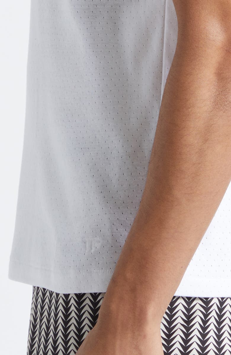 TOM FORD Perforated Rib Crewneck T-Shirt, Alternate, color, Optical White