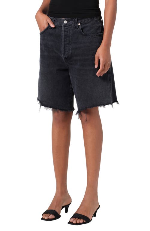 Agolde Indra Distressed Denim Shorts In Bounce