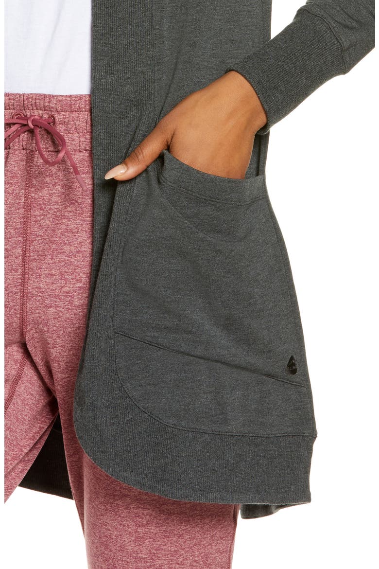 SoftFlex Open Cardigan, Alternate, color, MIDNIGHT BLACK HEATHER
