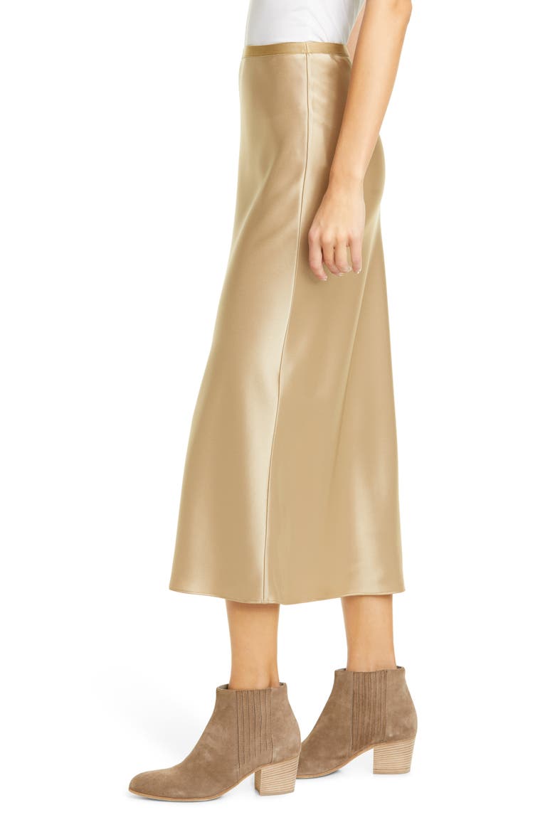 Amla Bias Cut Satin Midi Skirt, Alternate, color, MONTANA KHAKI