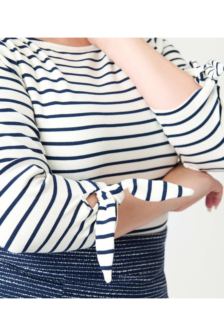Plus Size Gracie Top, Alternate, color, Navy & White Stripe