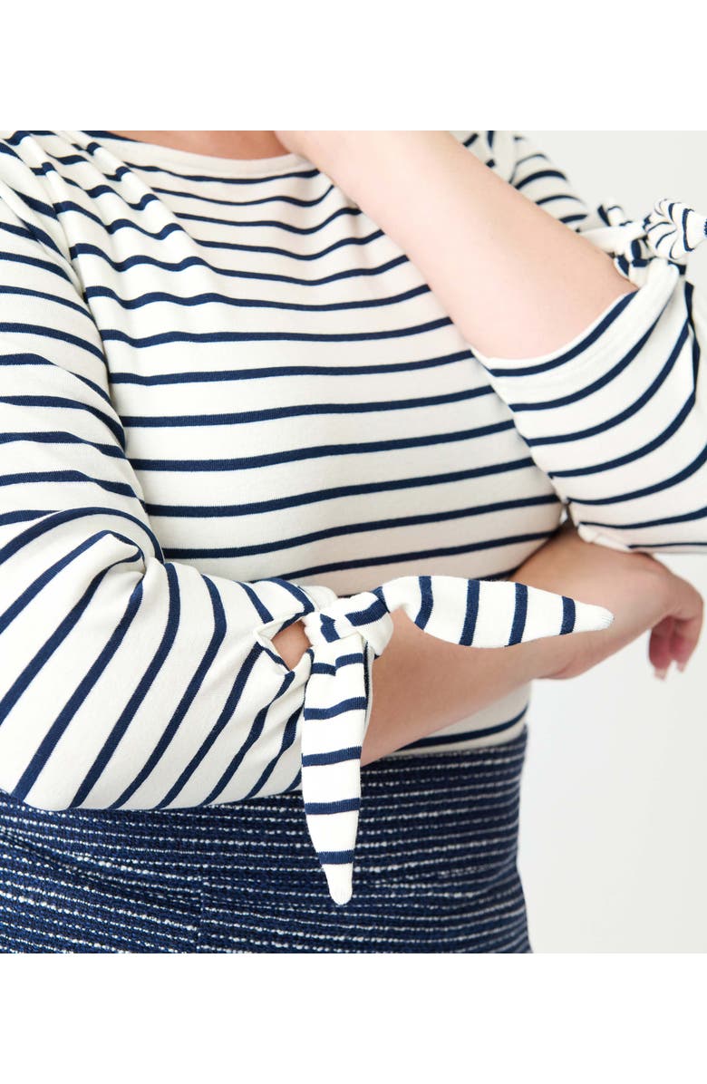 Unique Vintage Plus Size Gracie Top, Alternate, color, Navy & White Stripe