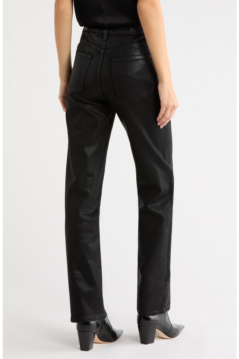 Stevie Coated High Waist Straight Leg Jeans, Alternate, color, BLACK FOG LUXE COATING