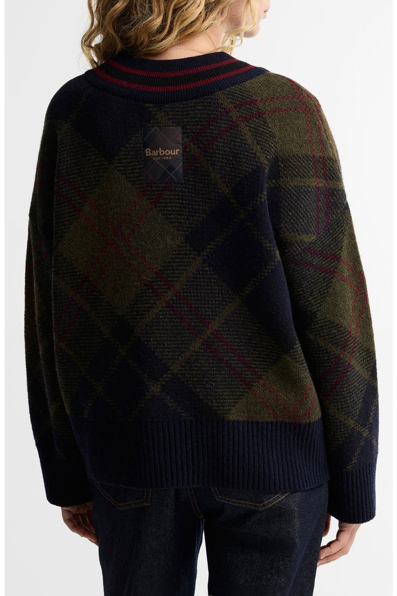 Shae V-Neck Wool Blend Sweater, Alternate, color, SHADOW CLASSIC TARTAN