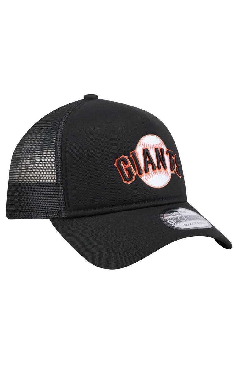 New Era Men's New Era Black San Francisco Giants 9FORTY A-Frame Trucker Adjustable Hat, Alternate, color, 