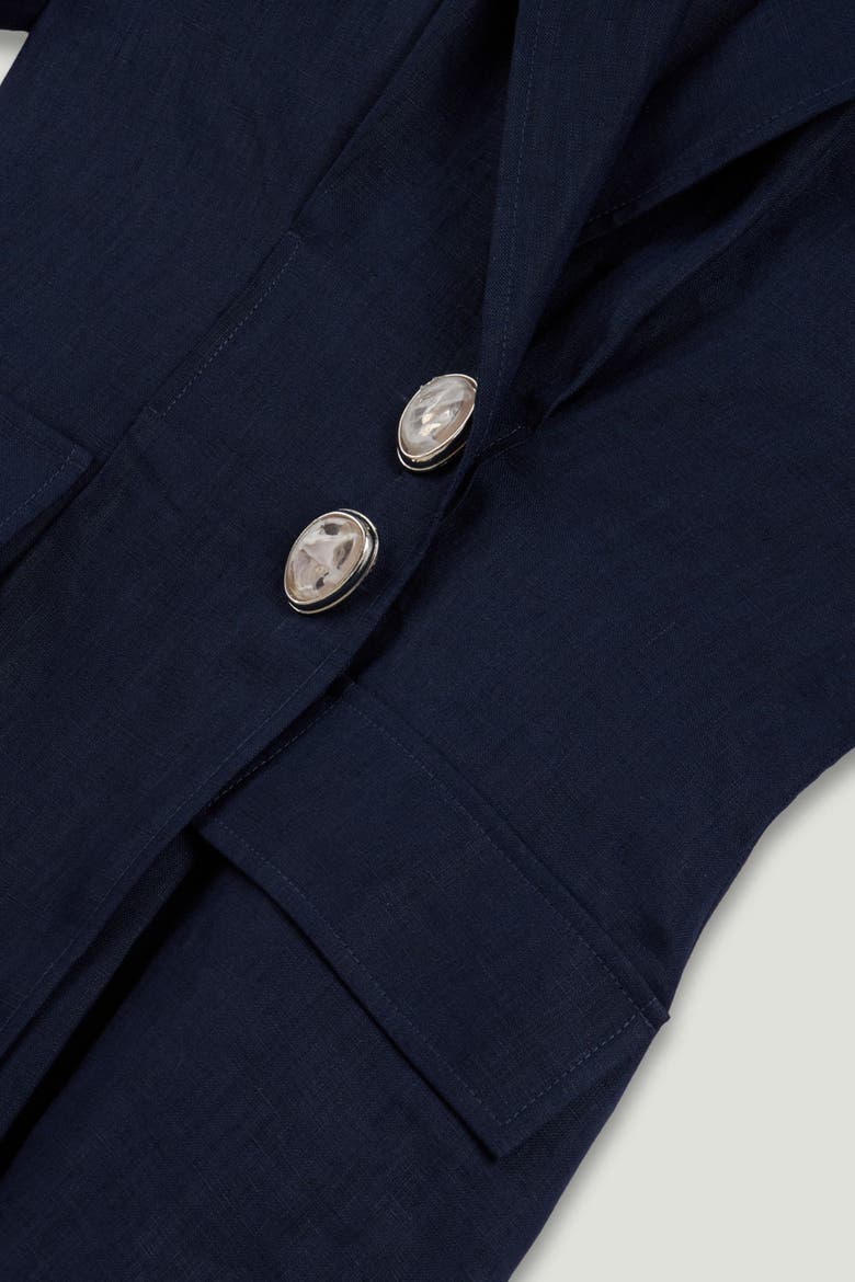 Short Sleeve Blazer Jacket, Alternate, color, Navy