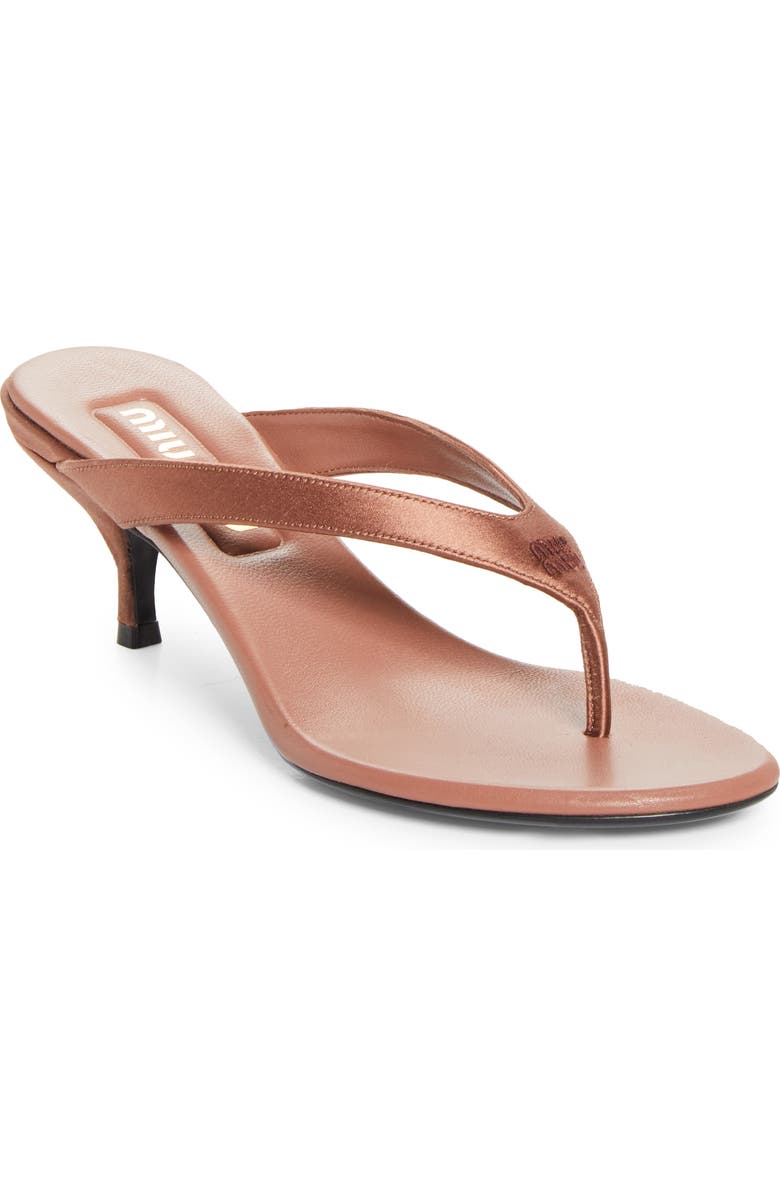 Miu Miu Leather Thong Sandal, Main, color,