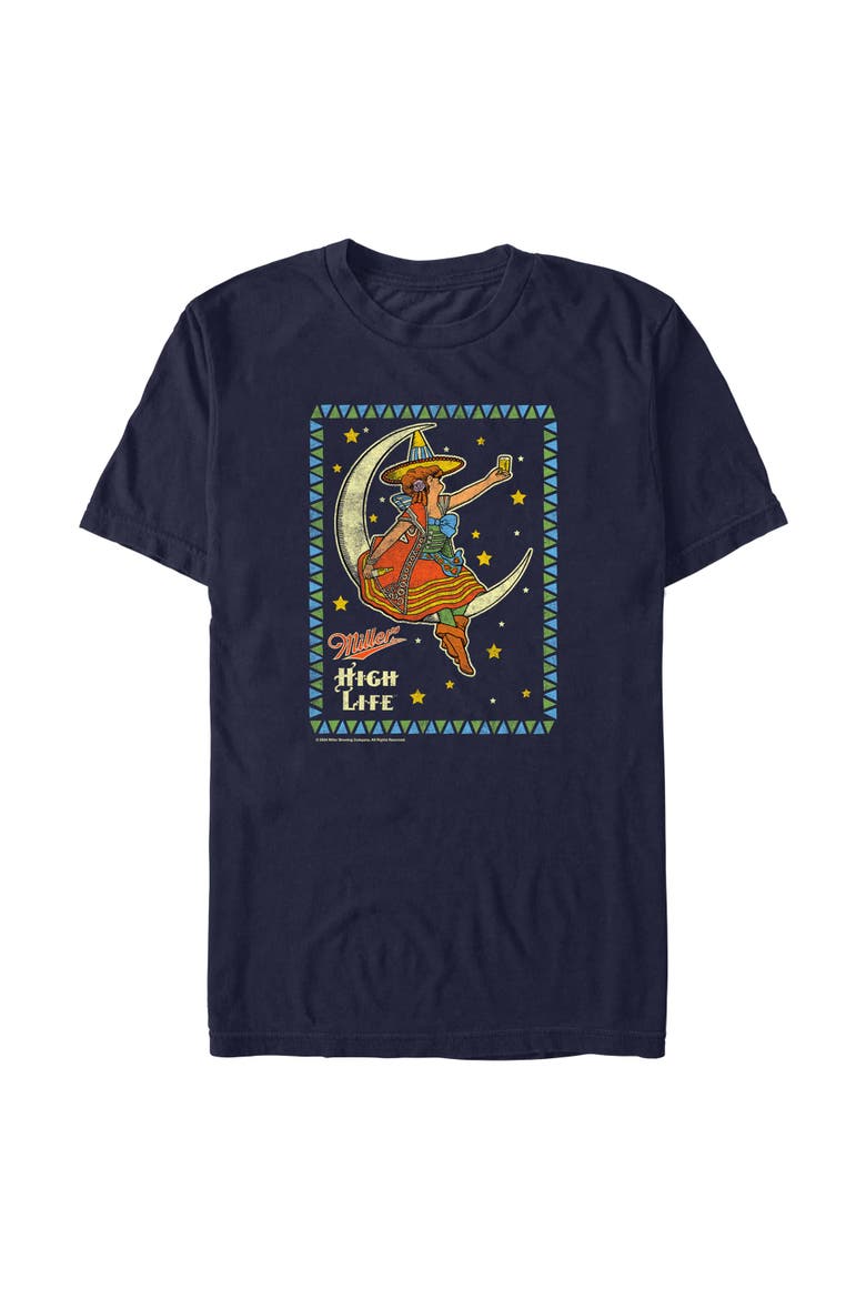 Mens Coors Brewing Company Mystic Moon Girl T Shirt, Alternate, color, Navy Blue