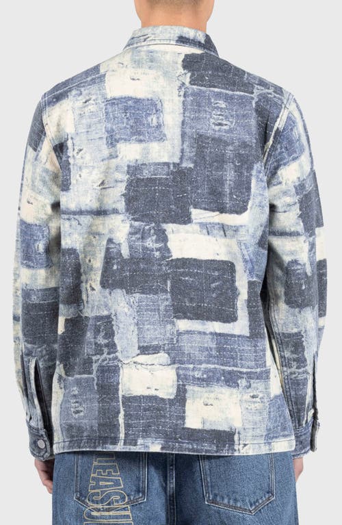 Pleasures Boro Regular Fit Patchwork Style Shirt Jacket In Indigo