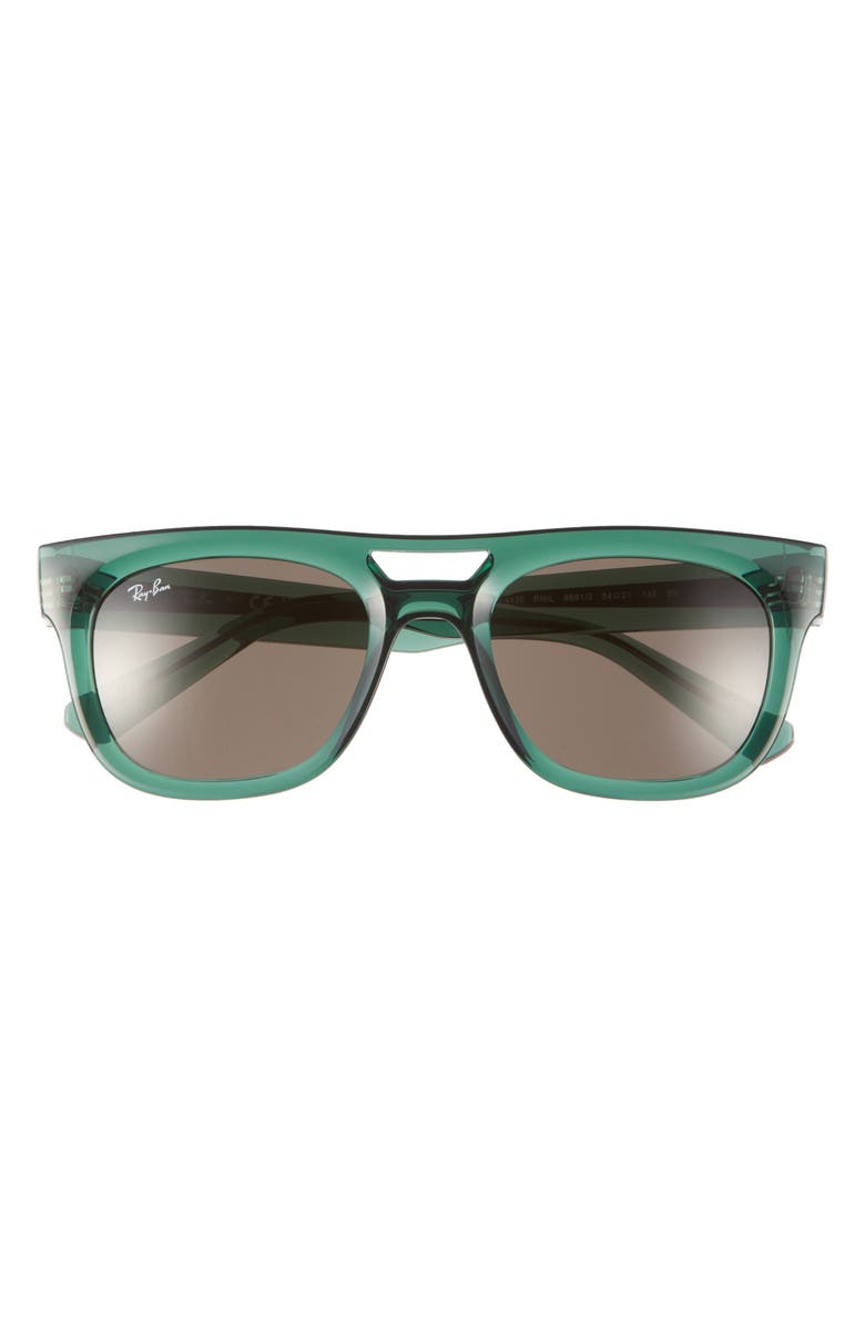 Ray-Ban Phil 54mm Square Sunglasses, Main, color, Transparent Green