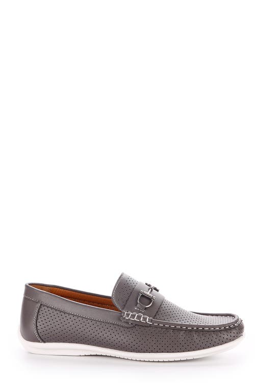 Aston Marc Perforated Bit Loafer In Grey