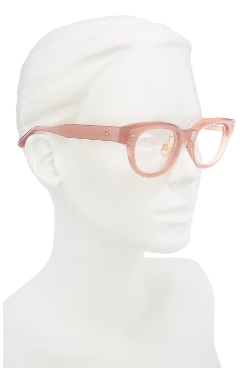 V-Essential 48mm Cat Eye Optical Glasses, Alternate, color, PINK PINK TRANSPARENT