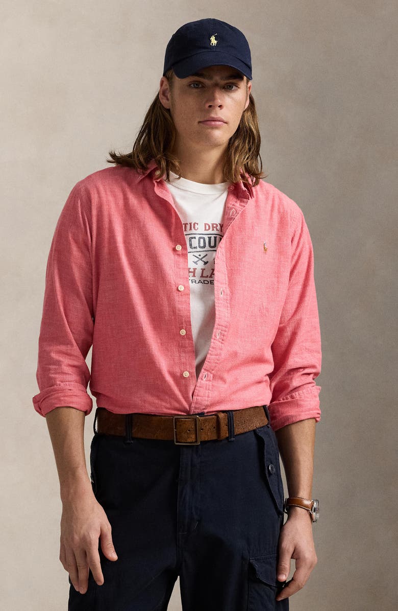 Polo Ralph Lauren Classic Fit Chambray Button-Down Shirt, Alternate, color, 