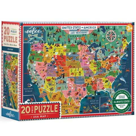 USA Map, 20 Piece Puzzle, 11x15 Inch Geography & Cultural Awareness Jigsaw