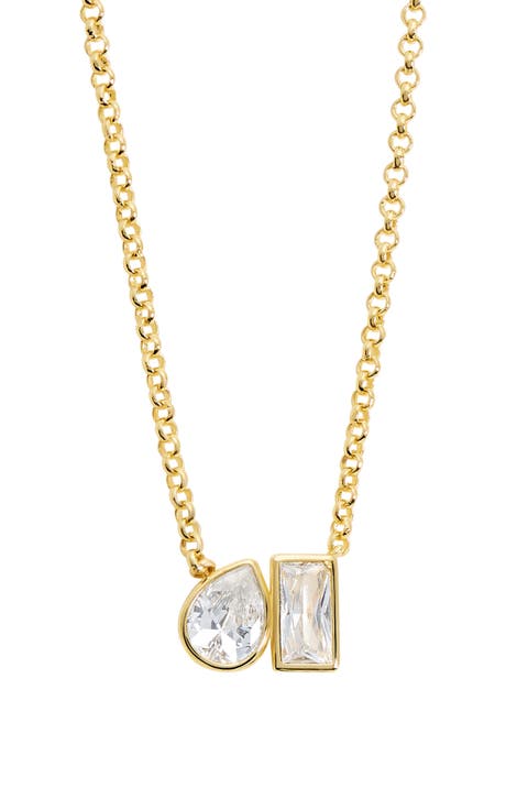 Duo Crystal Pendant Necklace