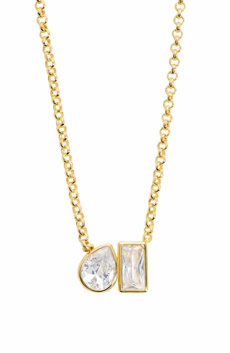 Duo Crystal Pendant Necklace