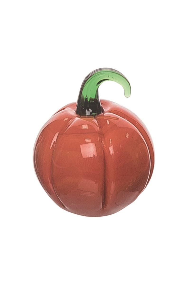 Transpac Mini Glass Pumpkin Figurines Assorted Set of Three, Alternate, color, Multicolored
