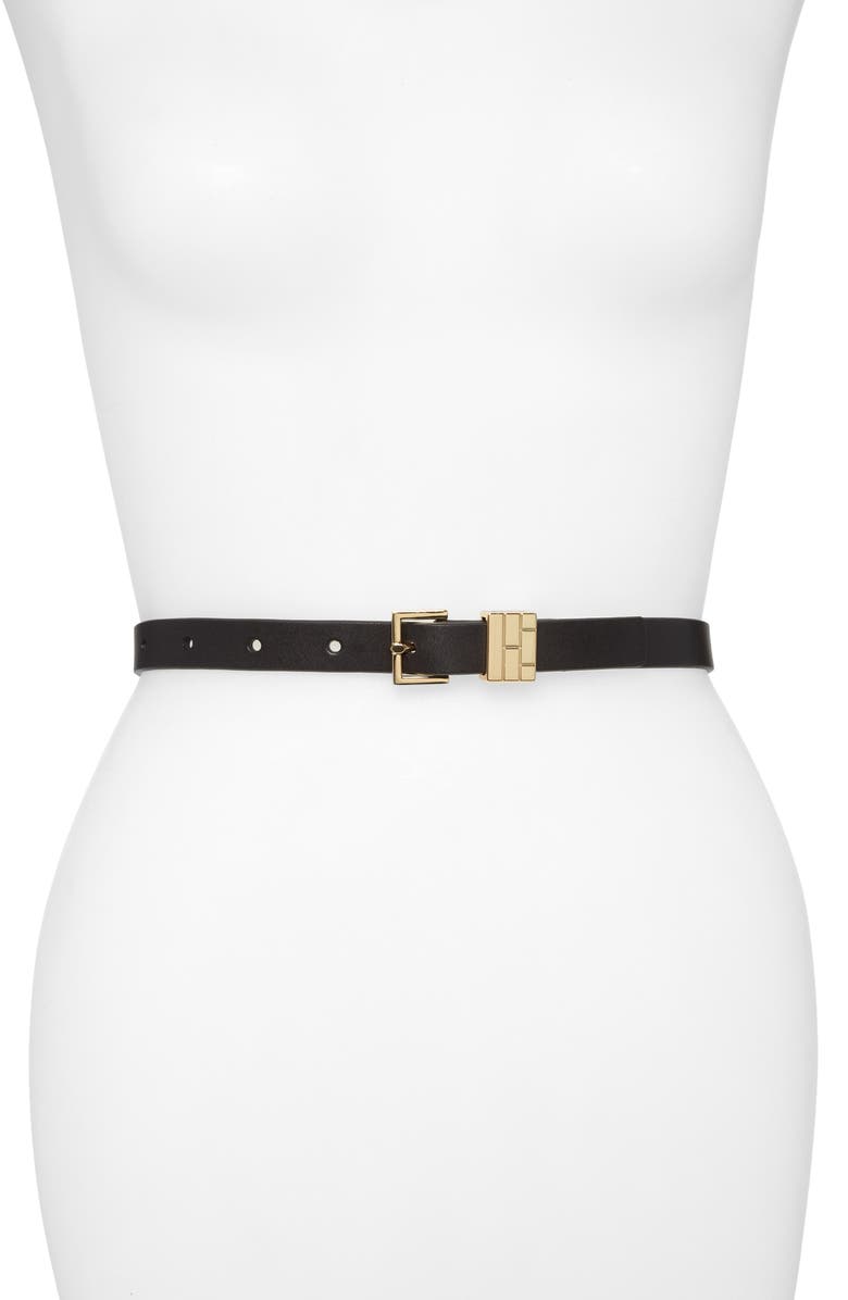 FRAME Petit Square Buckle Leather Belt, Main, color, 