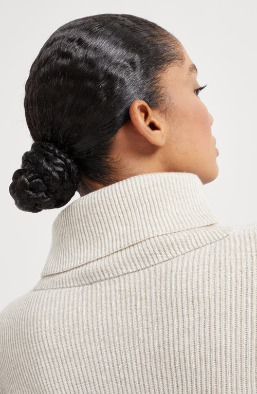 Brunello Cucinelli Ribbed Cashmere Roll-neck Jumper In Oyster