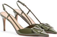 Valentino Garavani VLOGO Pointed Toe Slingback Pump