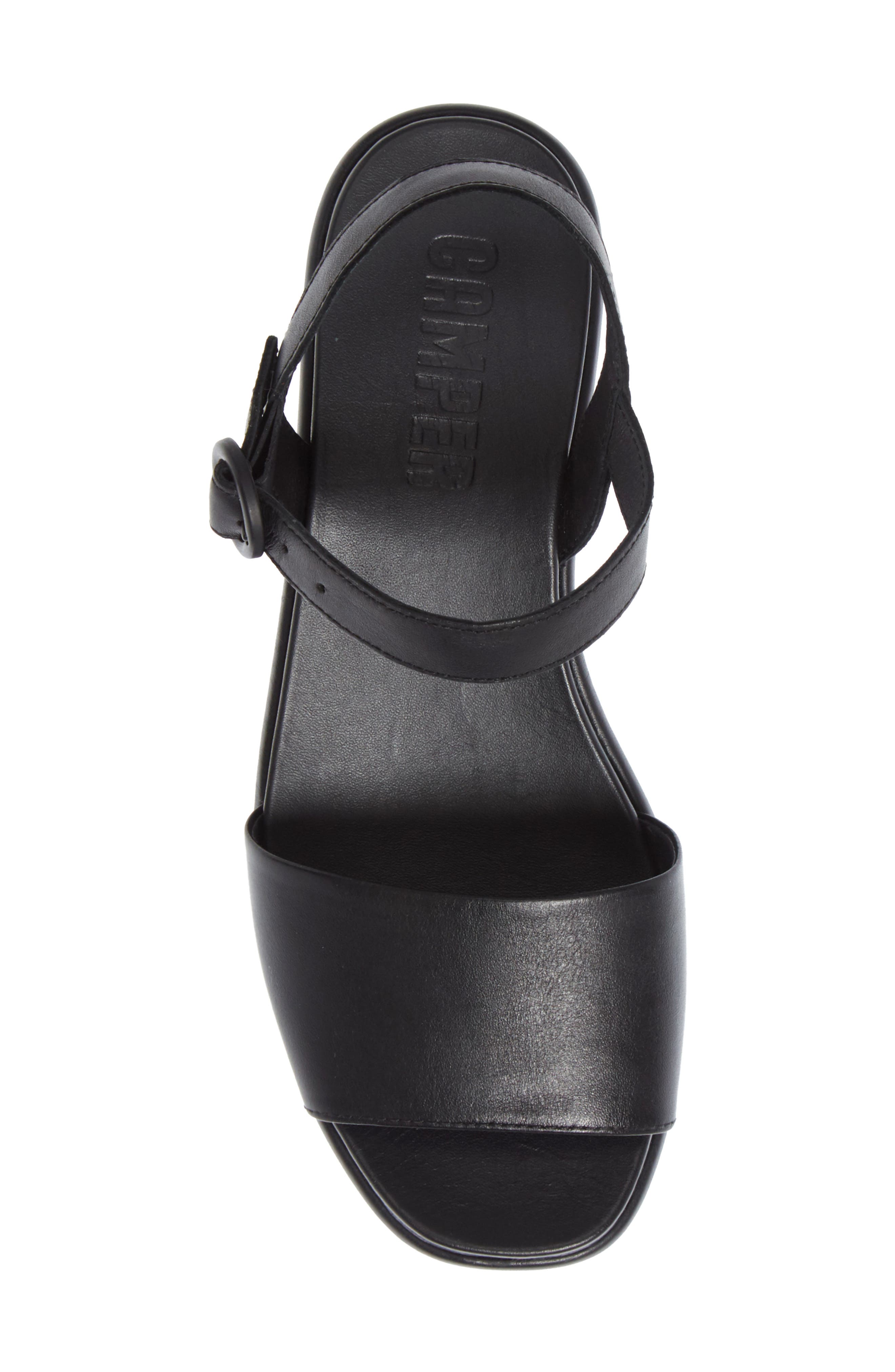 Camper Misia Platform Wedge Sandal, Alternate, color, New Black Leather