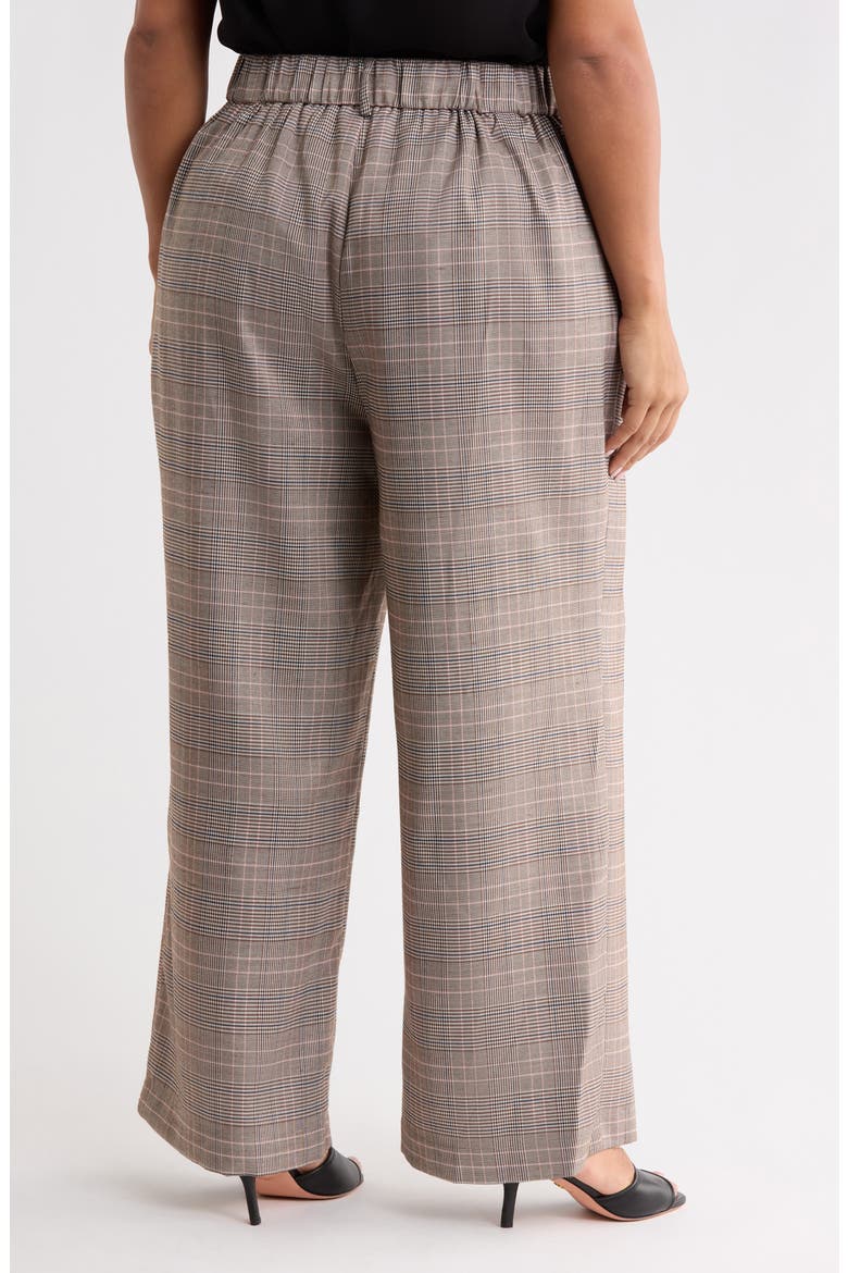 Mulvane High Waist Plaid Wide Leg Pants, Alternate, color, BROWN MULTI