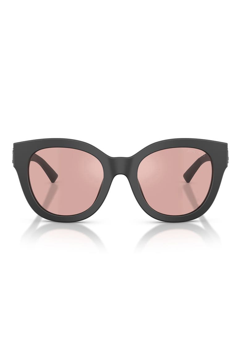 51mm Gradient Round Sunglasses, Main, color, BLACK / VIOLET FLASH SILVER