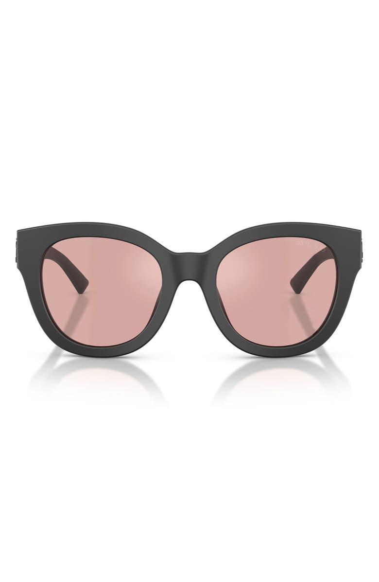 Jimmy Choo 51mm Gradient Round Sunglasses, Main, color, Black / Violet Flash Silver