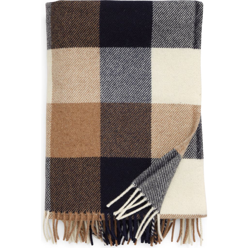 Pendleton Plaid Washable Wool Throw In Brown